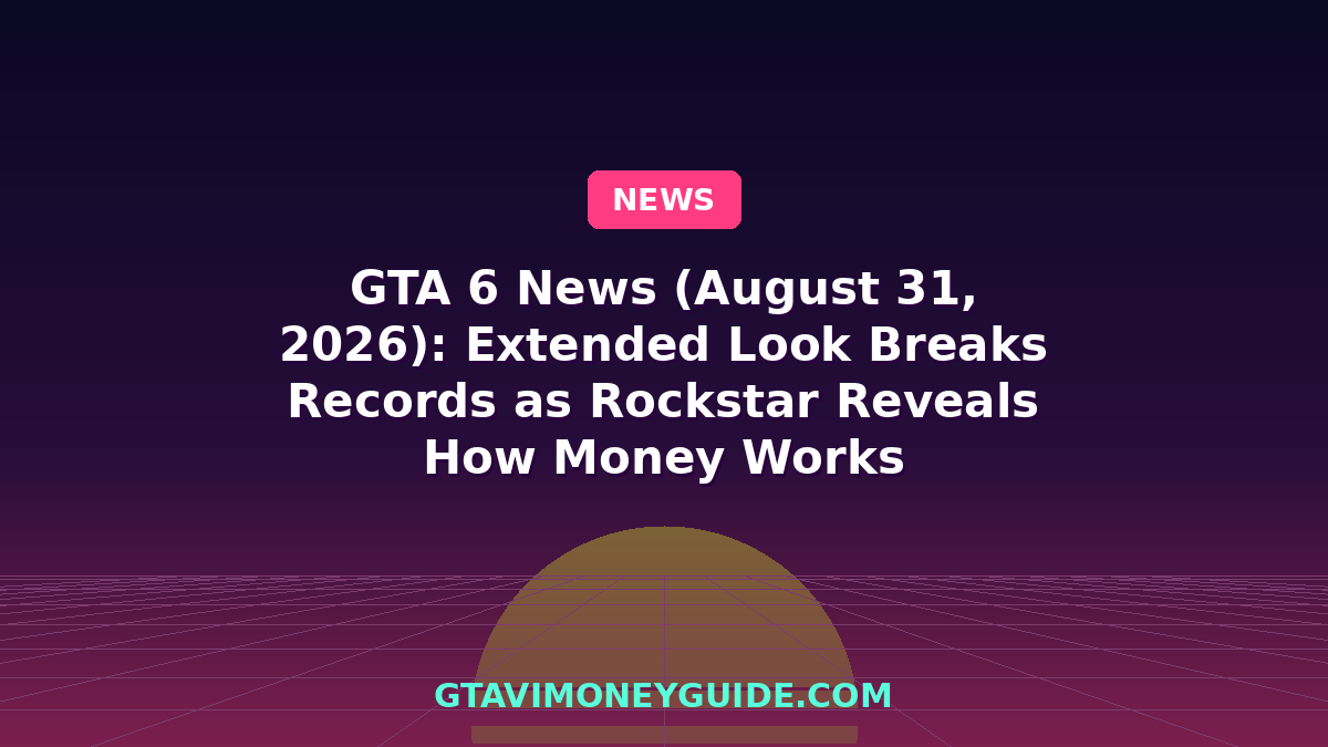 GTA 6 News (August 31, 2026): Extended Look Breaks Records as Rockstar Reveals How Money Works
