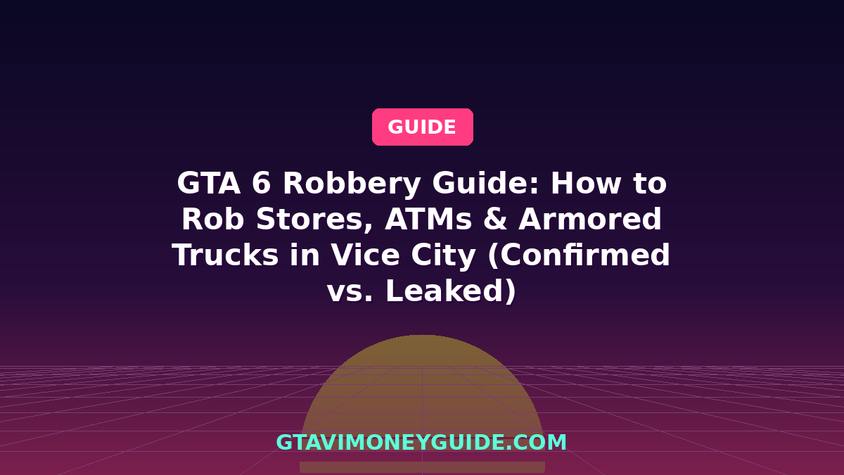 GTA 6 Robbery Guide: How to Rob Stores, ATMs & Armored Trucks in Vice City (Confirmed vs. Leaked)